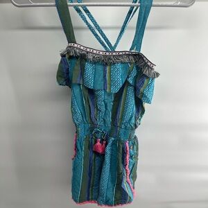 Kids Teal and Pink‎ Striped Romper